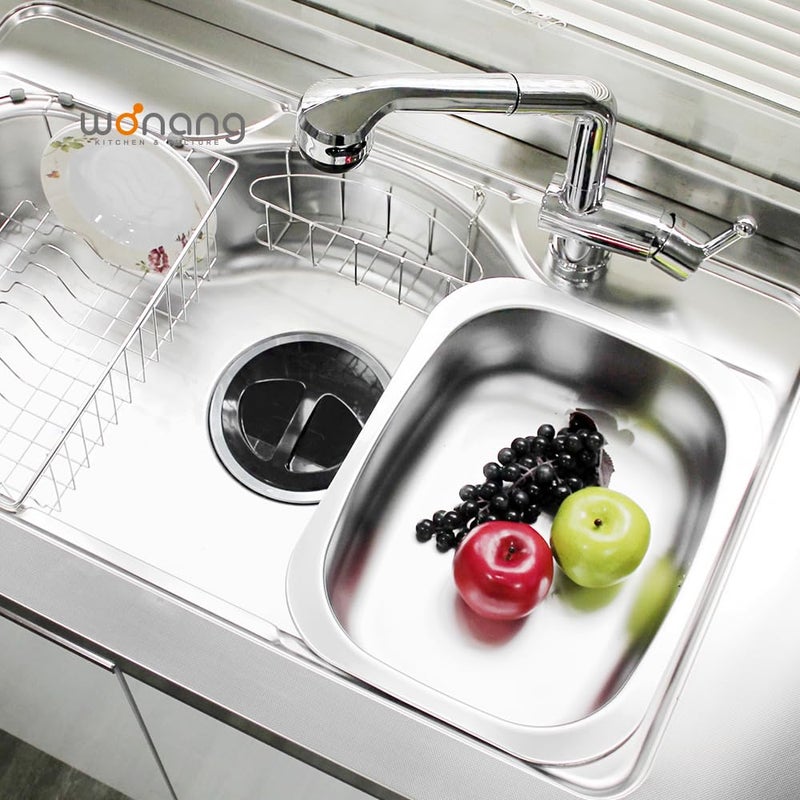 WANANG Stainless Steel Dishpan 9.9L/ Large Washing-up Bowl 9.9L, Multipurpose Kitchen Sink Bowl, Dish Tub, Vegetable Washing Basin (15.35L x 11.8W x 4.72H inches) - Image 3